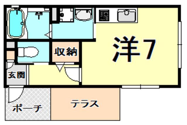 LA CASA DOLCE(ワンルーム/1階)の間取り写真
