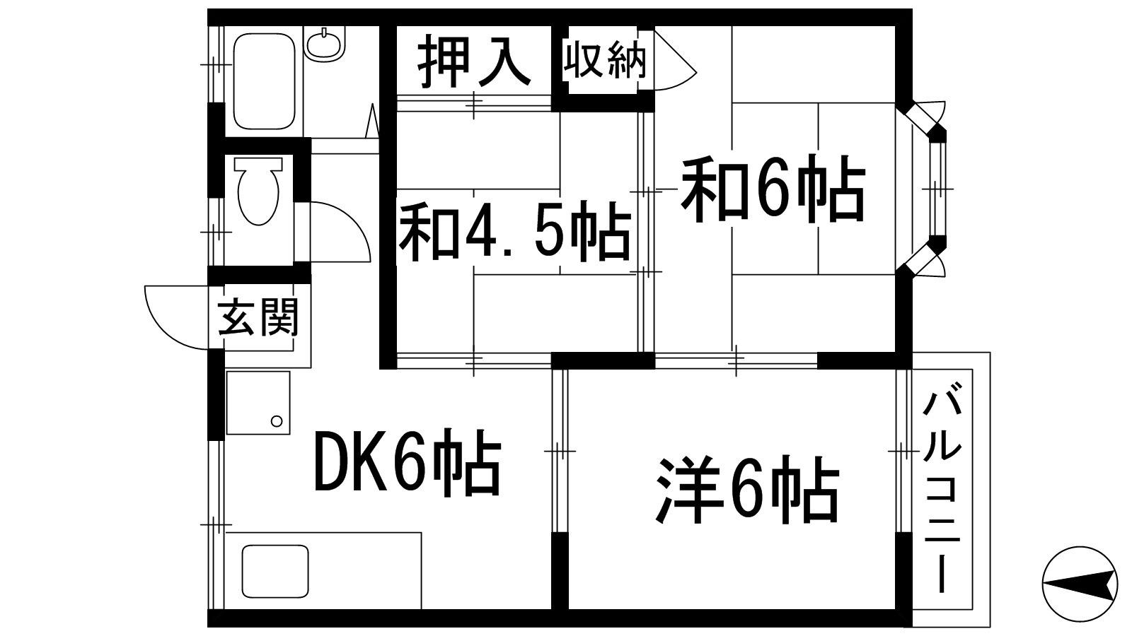 アーバンたわら2(3DK/2階)の間取り写真