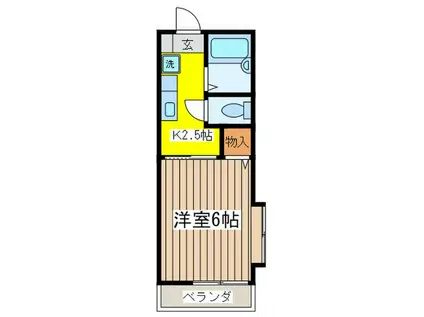 メゾンフローラ(1K/1階)の間取り写真