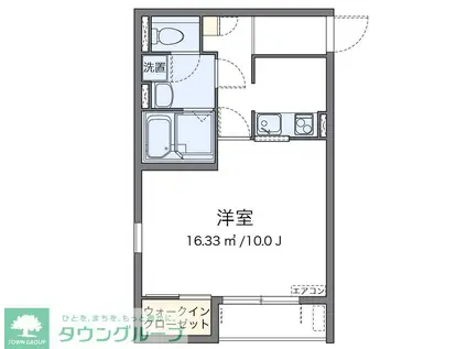 レオネクストトゥリーベル(1K/2階)の間取り写真