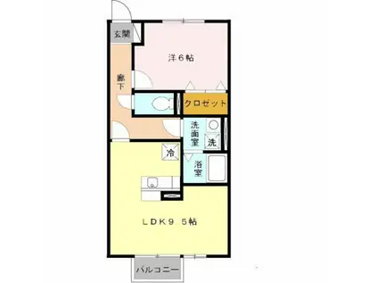 クレールヒルズ(1LDK/2階)の間取り写真