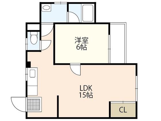アルフィー当新田(1LDK/1階)の間取り写真