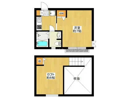 ラトゥール中野(1K/1階)の間取り写真