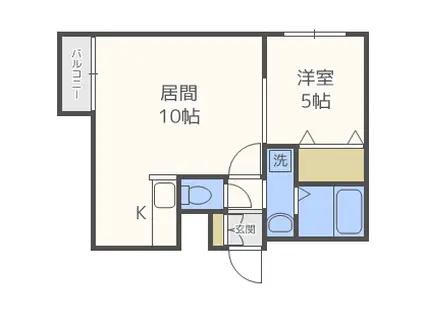 ノースポイント発寒(1LDK/4階)の間取り写真