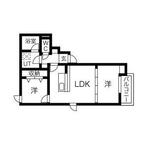 オルタナ(2LDK/3階)の間取り写真