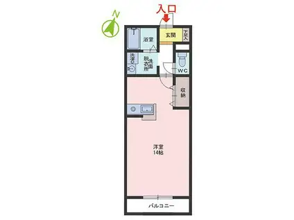 VILLA AMOROSO A棟(ワンルーム/1階)の間取り写真