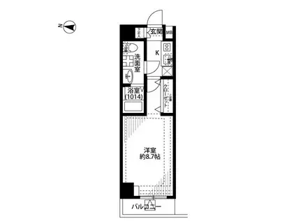 プレール・ドゥーク東陽町II(1K/5階)の間取り写真