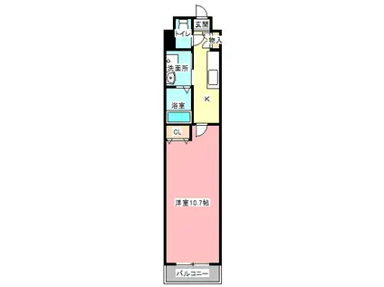 オグラビルディング(1K/4階)の間取り写真