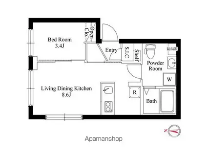 CASA PIAZZA 浅草本所(1LDK/5階)の間取り写真