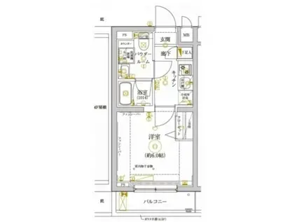 レアライズ新丸子II(1K/5階)の間取り写真