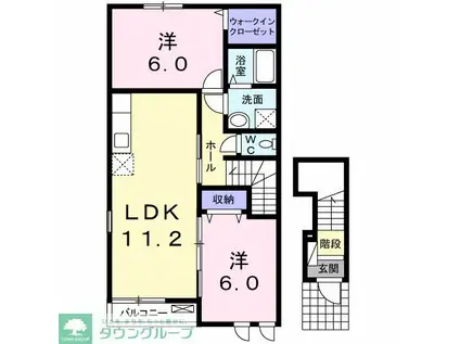ベルメゾン(2LDK/2階)の間取り写真