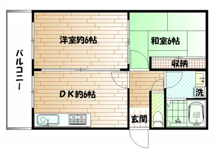 メゾン グランシャリオ(2DK/1階)の間取り写真