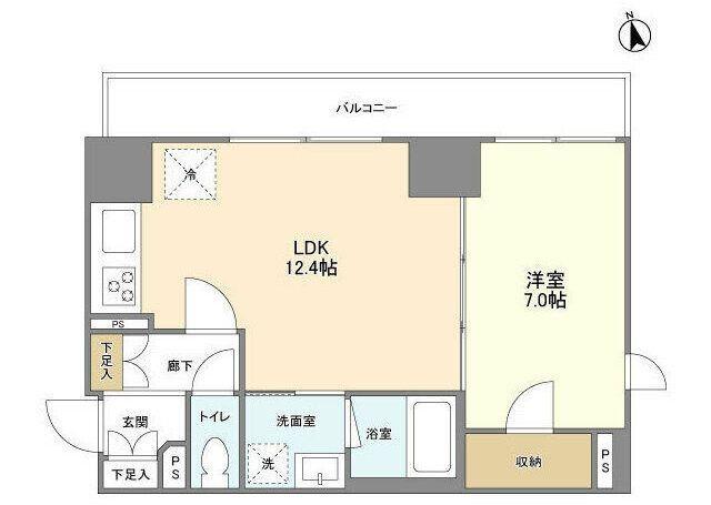 リバーレ中野坂上(1LDK/7階)の間取り写真