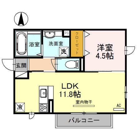 プチアングル(1LDK/1階)の間取り写真