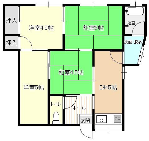 中尾アパート(4DK/2階)の間取り写真