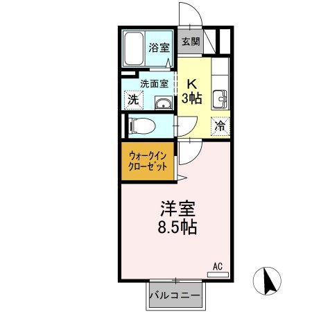 パストラルコンフォート(1K/2階)の間取り写真
