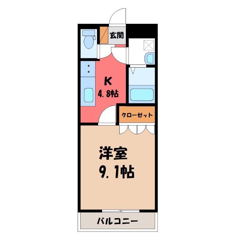 ネオ・コスモ(1K/1階)の間取り写真