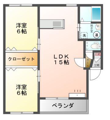 Mハイツ宮の森13(2LDK/3階)の間取り写真