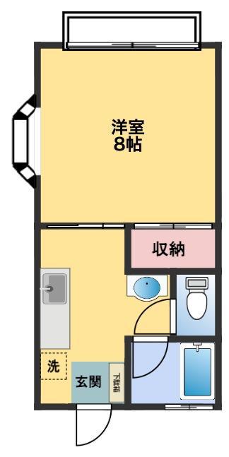 ノースセイライト(1K/2階)の間取り写真