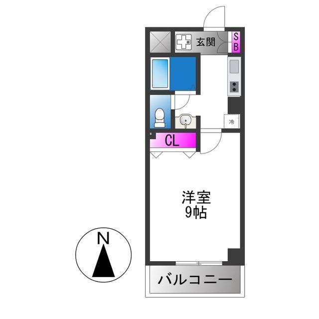 Mプラザ布施弐番館(1K/9階)の間取り写真