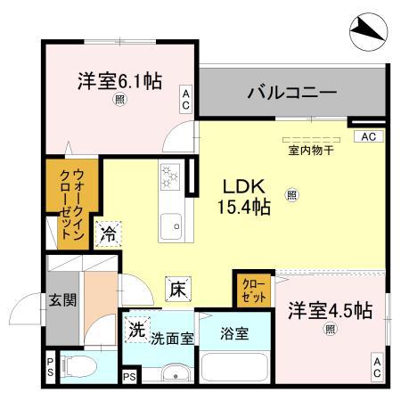 LUCE(2LDK/1階)の間取り写真