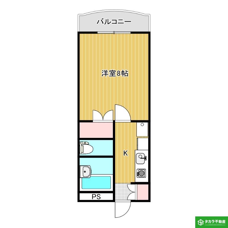 リバーサイドスクエアー2番館(1K/3階)の間取り写真