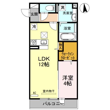 シャン ドゥ フルール(1LDK/2階)の間取り写真