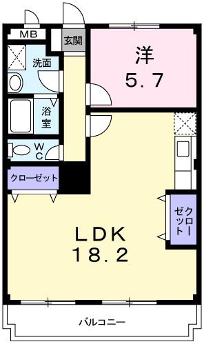 レジデンス英賀保(1LDK/3階)の間取り写真