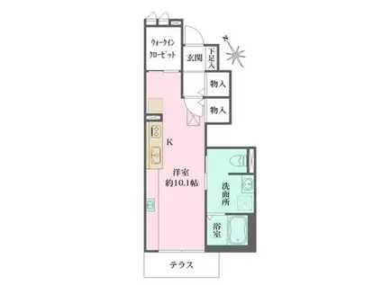 アスピレイション(ワンルーム/1階)の間取り写真