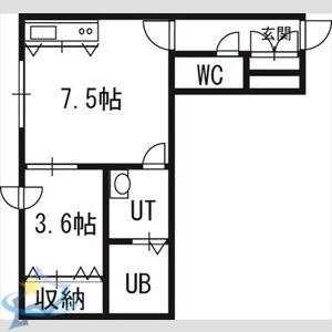 プリマベーラ発寒南(1LDK/4階)の間取り写真
