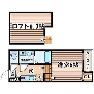 ディアコート(1K/1階)の間取り写真