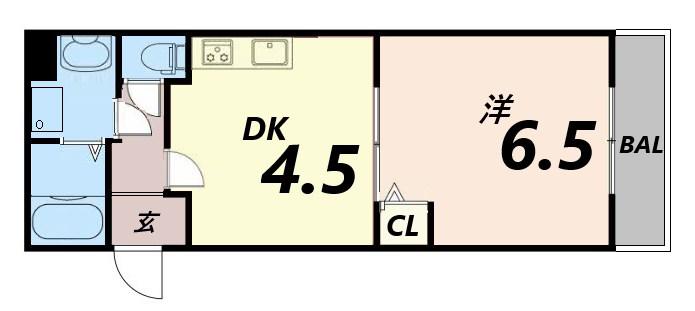 東雲Kマンション(1DK/3階)の間取り写真