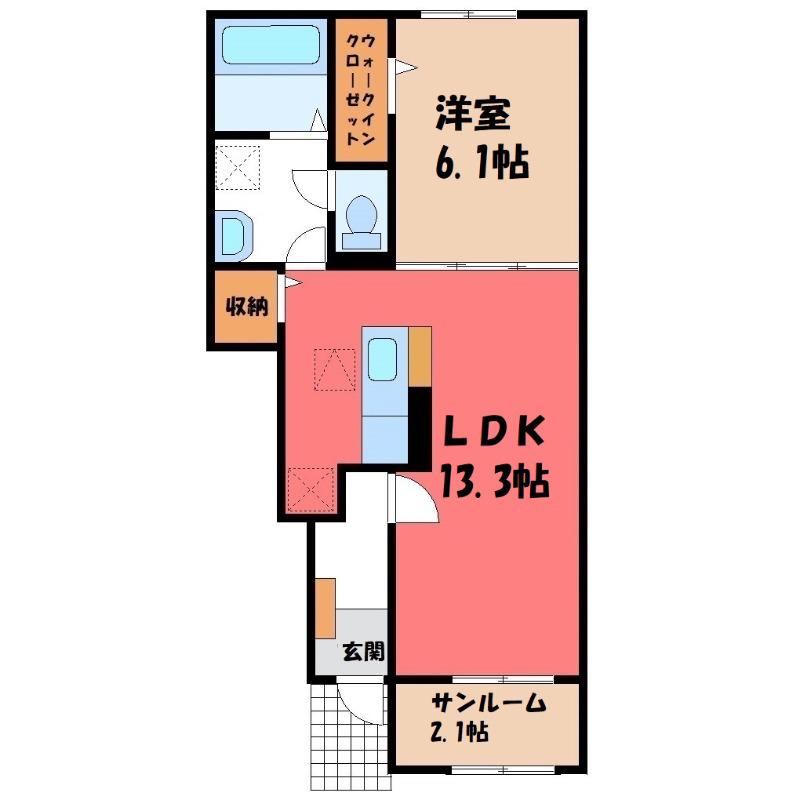 フェリス(1LDK/1階)の間取り写真