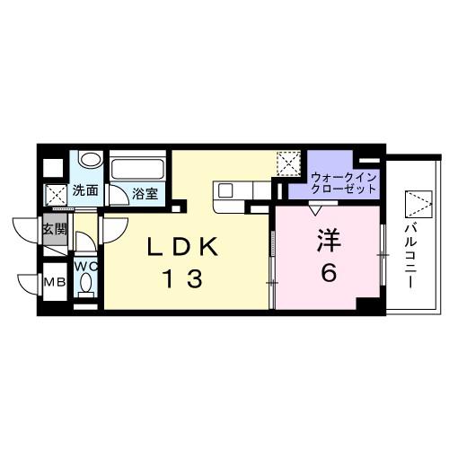 YS STATE 天王台(1LDK/1階)の間取り写真