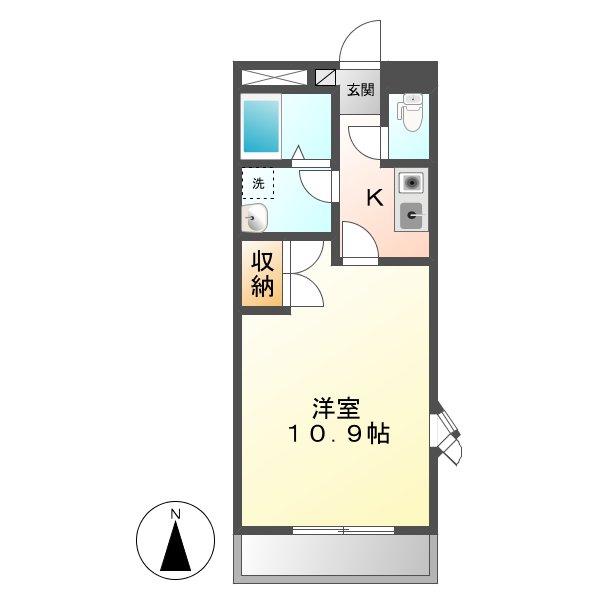 リベルテ北畝(1K/3階)の間取り写真