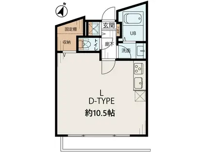 東が丘ガーデンズ(ワンルーム/3階)の間取り写真