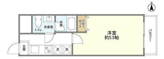 ライオンズマンション方南町駅前(1K/8階)の間取り写真