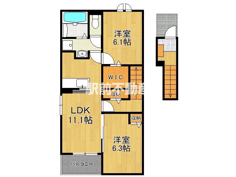 ブリアン メゾン みやき B(2LDK/2階)の間取り写真