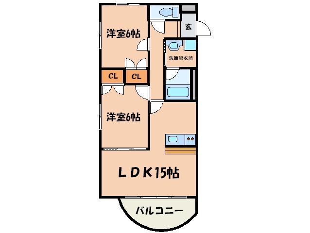 プリメーラMT(2LDK/4階)の間取り写真