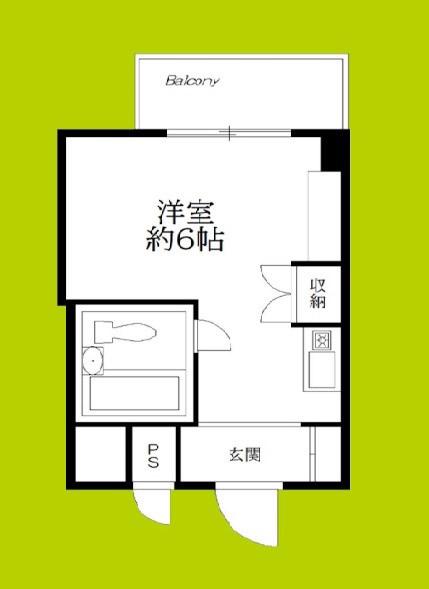 シルバーハイツ鷺洲(ワンルーム/6階)の間取り写真