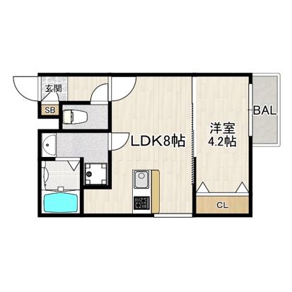 LE CALME(1LDK/2階)の間取り写真