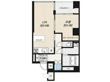 デルックス永田町(1LDK/4階)の間取り写真