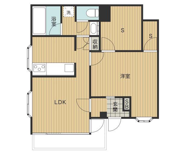 パークフロントA(1SLDK/1階)の間取り写真