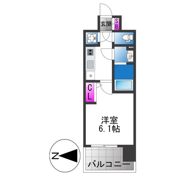 CREST TAPP 大阪イースト(1K/2階)の間取り写真