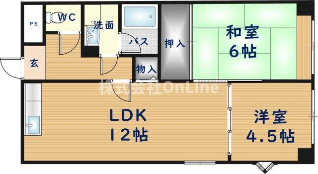 デルニエアン(2LDK/4階)の間取り写真