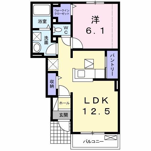メゾン・ヴェルファイアIV(1LDK/1階)の間取り写真