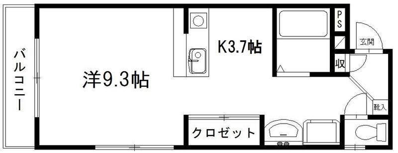 DSL蜆塚(1K/2階)の間取り写真