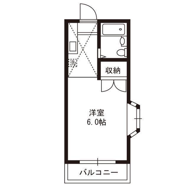 リラハイツ(ワンルーム/2階)の間取り写真