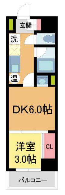パークモダン伊丹(1DK/1階)の間取り写真