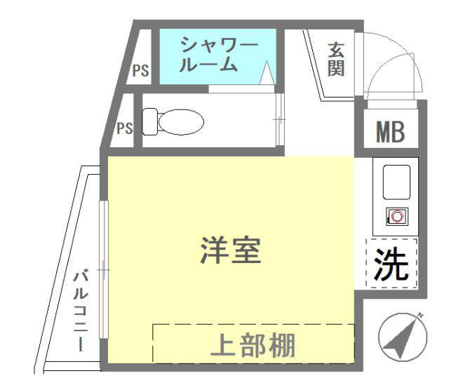 シティプラザ船橋(ワンルーム/2階)の間取り写真